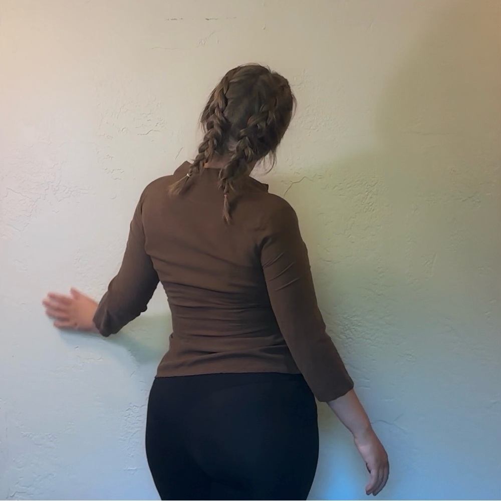 Elementz 100% Silk Button Down. Size Small Brown - image 3